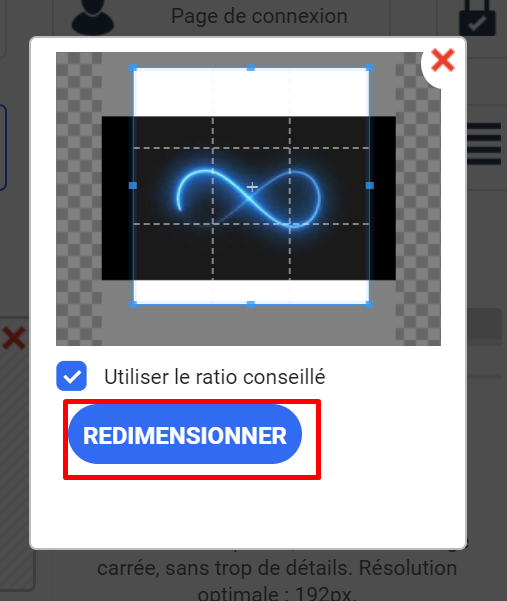 Redimensionnement du Favicon.