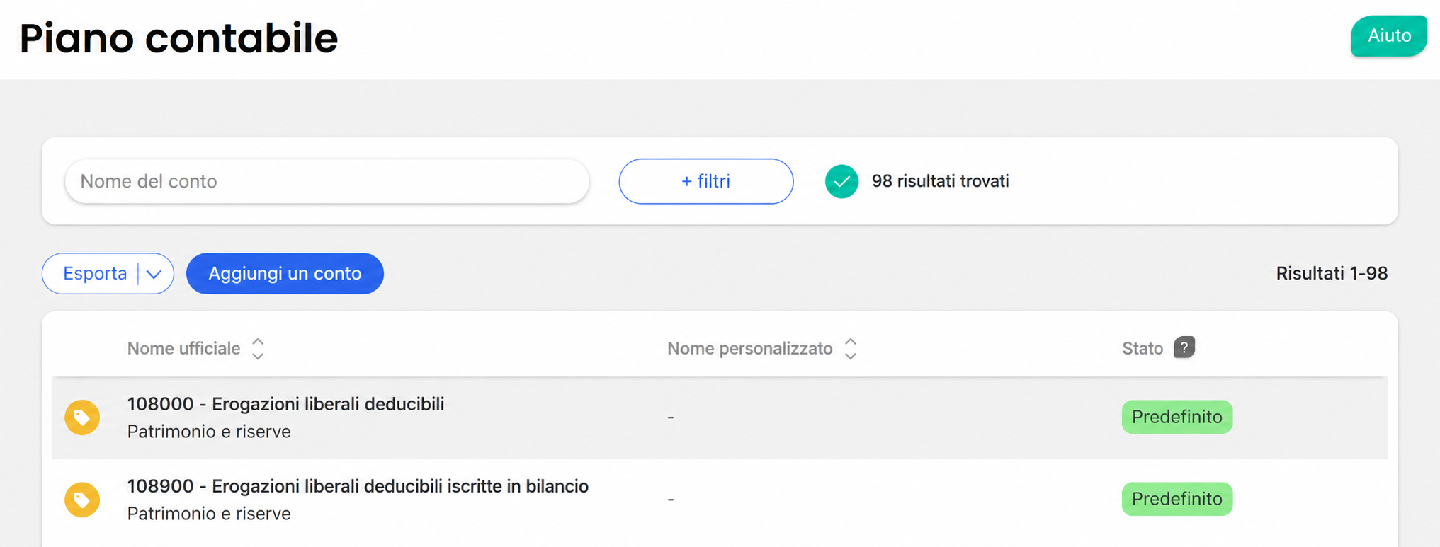Pagina « Plan comptable » di AssoConnect con il pulsante « Ajouter un compte » evidenziato da un riquadro rosso