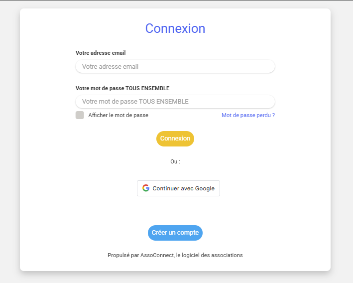 Interface de la fiche profil affichant les informations personnelles modifiables du membre