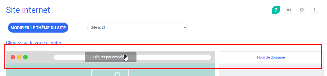 Springly Website page with the address bar area highlighted in red and a 'Click to edit' button emphasized.